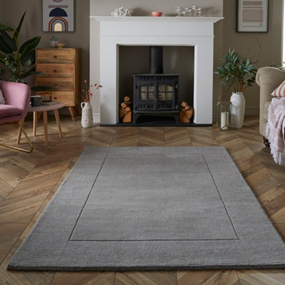 Mayfair Esme 160x230cm Silver Wool Rug