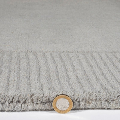 Mayfair Esme 160x230cm Silver Wool Rug