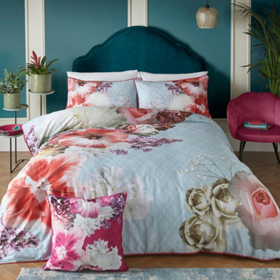 Mayfair Lady Floral Fantasy 100% Cotton Duvet Cover Set