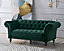 Mayfair Velvet Fabric 3 Seater Sofa, Green
