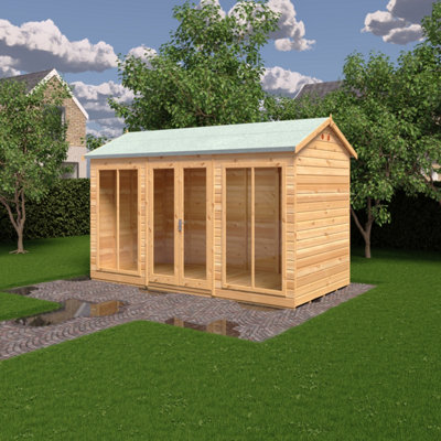 Mayfield 12 x 6 Summerhouse - Wood - L199 x W371.4 x H241.5 cm
