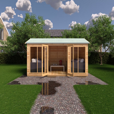 Mayfield 12 x 6 Summerhouse - Wood - L199 x W371.4 x H241.5 cm