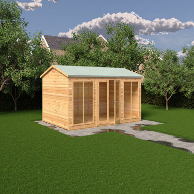 Mayfield 12 x 8 Summerhouse - Wood - L257.2 x W371.4 x H240.8 cm