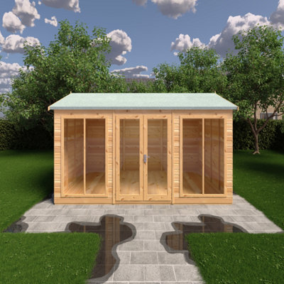 Mayfield 12 x 8 Summerhouse - Wood - L257.2 x W371.4 x H240.8 cm