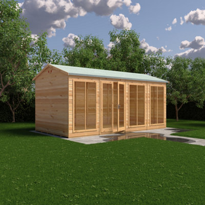 Mayfield 16 x 8 Summerhouse - Wood - L257.2 x W490.4 x H240.8 cm