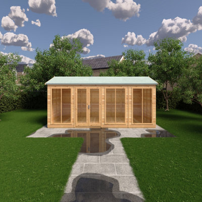 Mayfield 16 x 8 Summerhouse - Wood - L257.2 x W490.4 x H240.8 cm