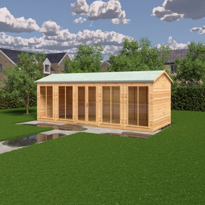 Mayfield 20 x 8 Summerhouse - Wood - L257.2 x W609.4 x H240.8 cm