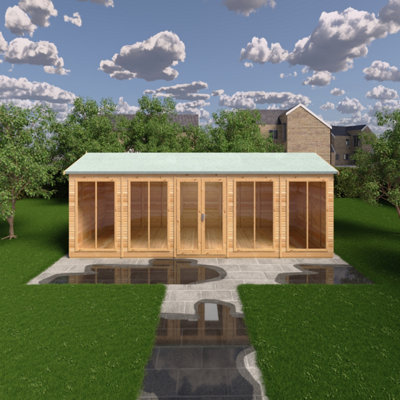 Mayfield 20 x 8 Summerhouse - Wood - L257.2 x W609.4 x H240.8 cm