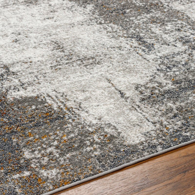 MAYLENE Abstract Modern Marble Charcoal Area Rug 200 x 275 cm