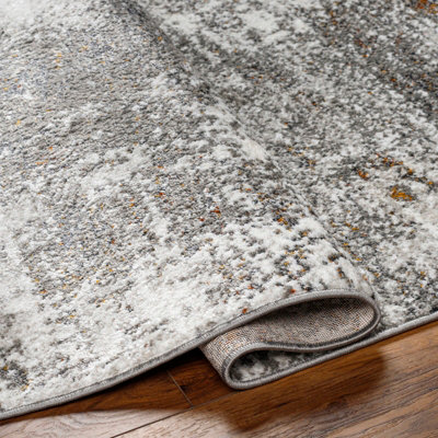 MAYLENE Abstract Modern Marble Charcoal Area Rug 200 x 275 cm