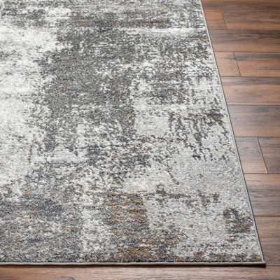 MAYLENE Abstract Modern Marble Charcoal Area Rug 200 x 275 cm