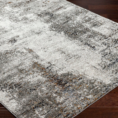 MAYLENE Abstract Modern Marble Charcoal Area Rug 200 x 275 cm