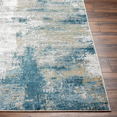 MAYLENE Abstract Modern Marble Dark Teal Area Rug 160 x 213 cm