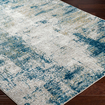 MAYLENE Abstract Modern Marble Dark Teal Area Rug 160 x 213 cm