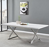 Mayline Extending High Gloss Dining Table In White