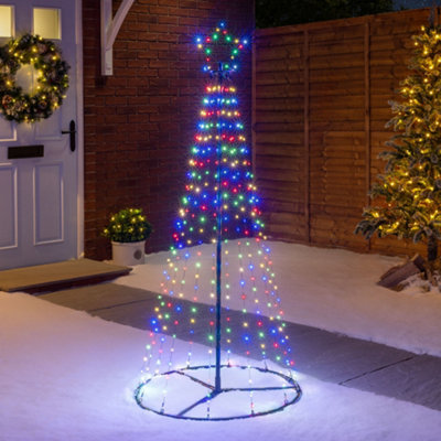 Maypole Christmas Tree Multi Coloured Micro LED Outdoor Decoration ...