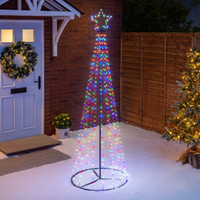 Maypole Christmas Tree Multi Coloured Micro LED Outdoor Decoration ...