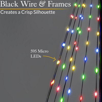 Maypole Christmas Tree Multi Coloured Micro LED Outdoor Decoration ...
