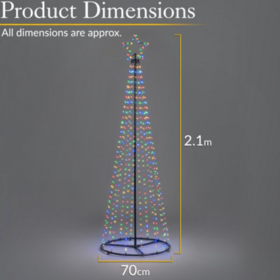 Maypole Christmas Tree Multi Coloured Micro LED Outdoor Decoration ...