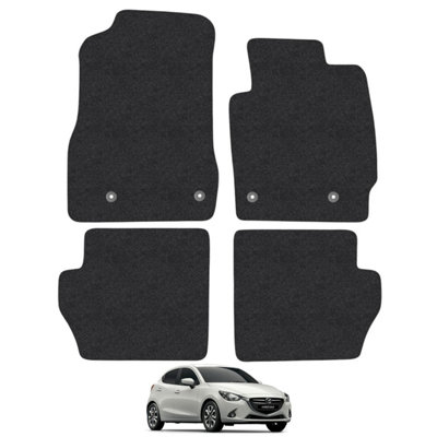 Mazda 2 2007-2015 Car Floor Mats Carpet Tailored Fit 4pcs Set Anti-Slip Black