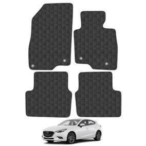 Mazda 3 2013-2019 Car Floor Mats Rubber Tailored Fit 4pcs Set Heavy-Duty Black