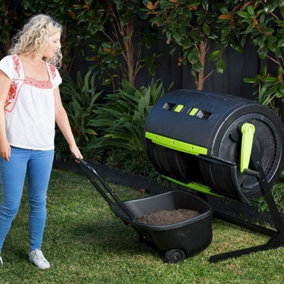 Maze 245 Litre Compost Tumbler & Cart Bundle - Rotating Compost bin for ...