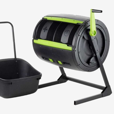 Maze 245 Litre Compost Tumbler & Cart Bundle - Rotating Compost bin for ...