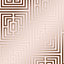 Maze Geometric Wallpaper In Blush Pink And Rose Gold