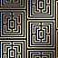 Maze Geometric Wallpaper In Navy And Gold