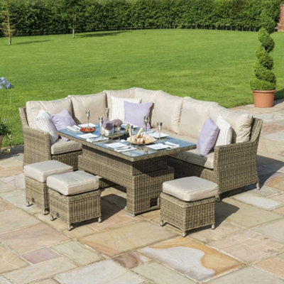 Maze Rattan Winchester Corner Dining Set Ice Bucket with Rising Table DIY at B Q