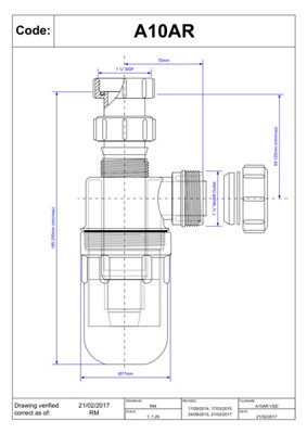 McAlpine A10AR 75mm Water Seal Resealing Adjustable Inlet Bottle Trap with Multifit Outlet