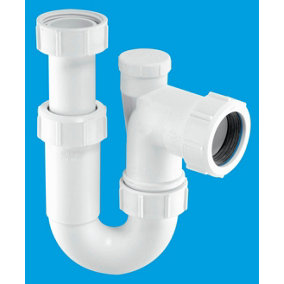 McAlpine ASE10V 75mm Water Seal Adjustable Inlet Tubular Swivel Anti-Syphon (Silentrap) 'P' Trap with Universal Outlet