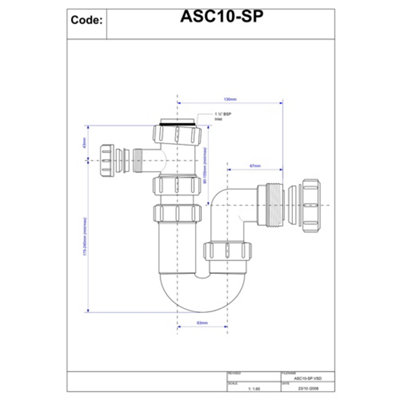 McAlpine Bathroom 75mm Water Seal Multifit Compression Outlet Tubular ...