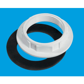 McAlpine BN1 White Plastic Backnut with Rubber Washer 1.25" BSP