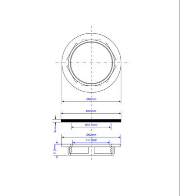 McAlpine BN1 White Plastic Backnut with Rubber Washer 1.25" BSP