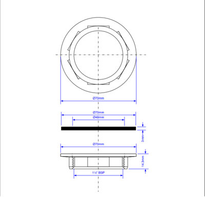 McAlpine BN2 White Plastic Backnut with Rubber Washer 1.5" BSP