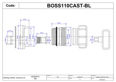 McAlpine BOSS110-CAST-BL 4" CI x 1.1/4" black