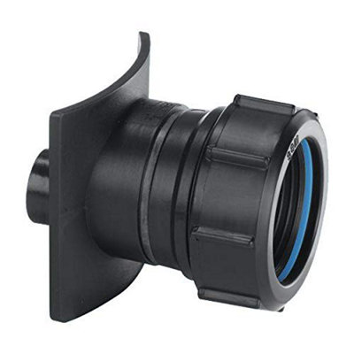 McAlpine BOSS82TCAST-BL Black Mechanical Two Piece Cast Iron Soil Pipe Boss Connector to suit 22mm drill size