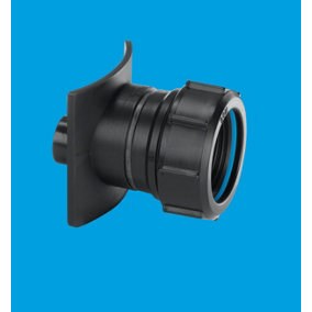 McAlpine BOSS90TCAST-BL Black Mechanical Two Piece Cast Iron Soil Pipe Boss Connector to suit 22mm drill size