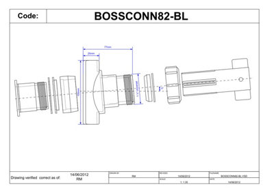 McAlpine BOSSCONN82-BL Black Mechanical Soil Pipe Boss Connector