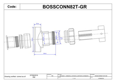 McAlpine BOSSCONN82T-GR Grey Mechanical Soil Pipe Boss Connector