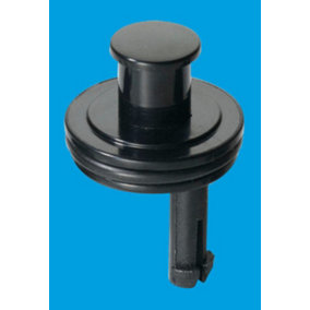 McAlpine BP1-CAP Black Plastic Captive Plug - 1.5" diameter (for 1.25" waste)