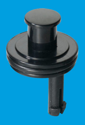 McAlpine BP2-CAP Black Plastic Captive Plug - 1.75" diameter (for 1.5" waste)