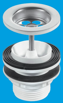 McAlpine BSW11P 1.25" x 60mm Stainless Steel Flange Centre Pin Basin Waste Backnut and Washer