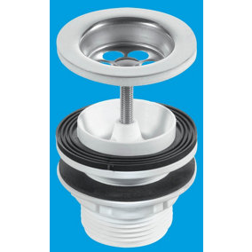 McAlpine BSW11P 1.25" x 60mm Stainless Steel Flange Centre Pin Basin Waste Backnut and Washer