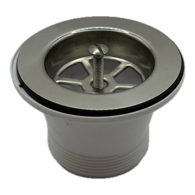 McAlpine BSW21P Centre Pin Sink Waste 85mm Stainless Steel Flange with Plug