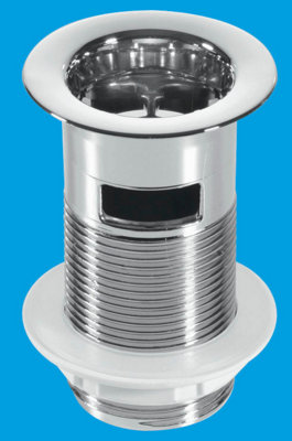 McAlpine BW1A 1.25" Chrome Plated Plastic Basin Waste - Backnut Model 60mm Flange x 3.5" Tail with Plug