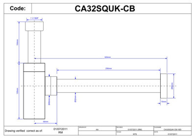 McAlpine CA32SQUK-CB Chrome Plated Brass Basin Kit with Square Bottle Trap