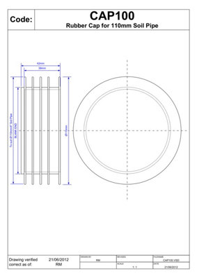 McAlpine CAP100 110mm Blanking Off Cap
