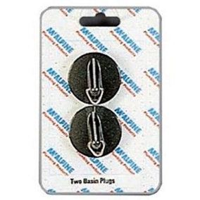 McAlpine CARD-1 Two Basin Plugs - BP3T - Black PVC Plug 1.5" with triangle (for 1.25" waste) x 2